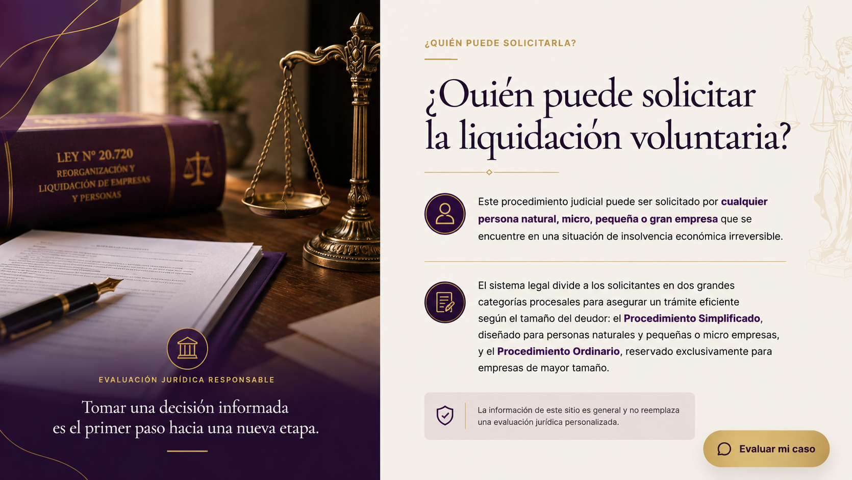 Quién puede solicitar la liquidación voluntaria